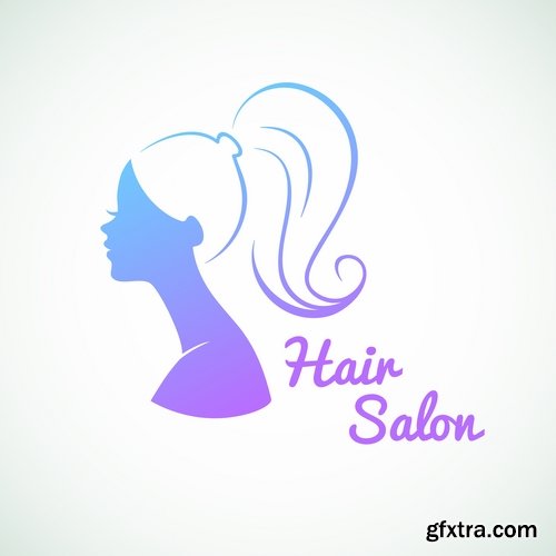 Posters of women\'s hairstyles vector images 25 Eps