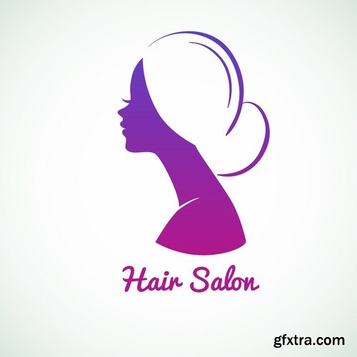 Posters of women\'s hairstyles vector images 25 Eps