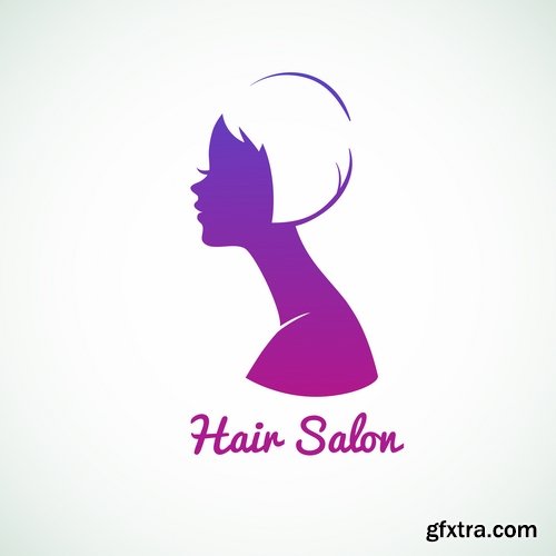 Posters of women\'s hairstyles vector images 25 Eps