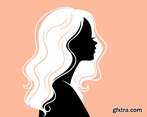 Posters of women\'s hairstyles vector images 25 Eps