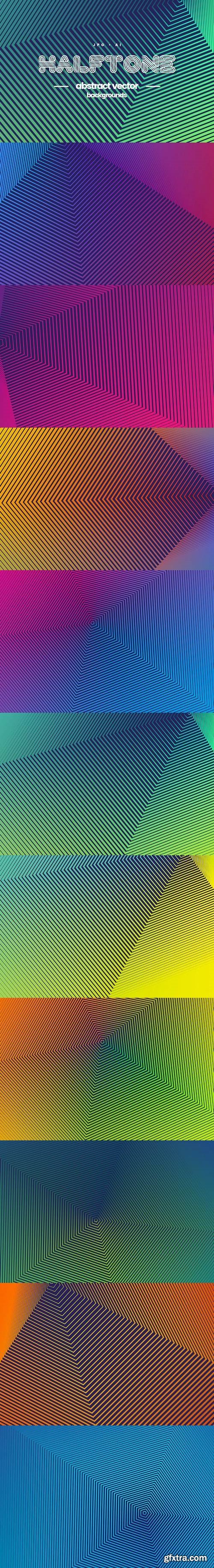 Halftone Gradient Geometric Lines Backgrounds