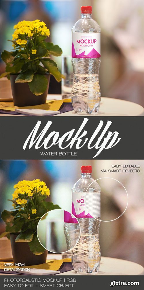 Water Bottle PSD Mockup