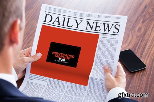 Newspaper PSD MockUp For Advertisement