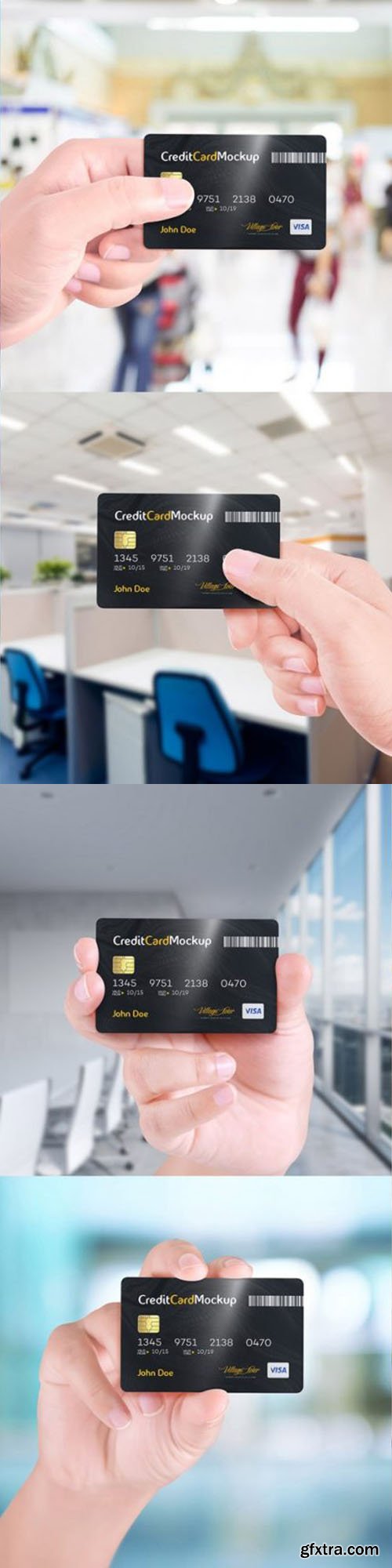 Hand Holding Credit Card PSD Mockups