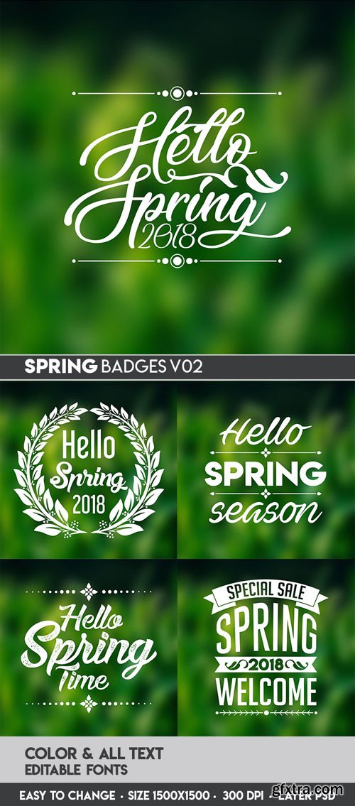 Spring Badges V02 in PSD Templates