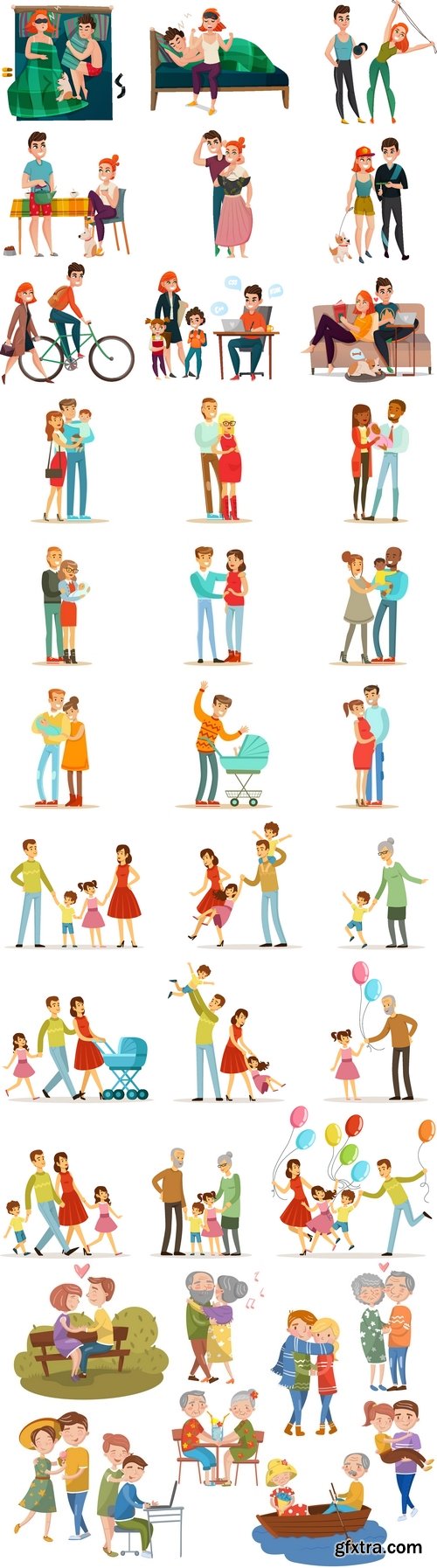 Vectors - Flat Family Set 17