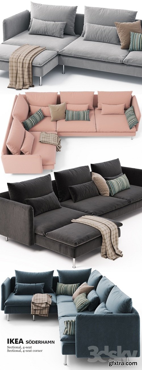 Corner Sofas Ikea SODERHAMN Sectional, 4-Seat, Sectional, 4-Seat Corner