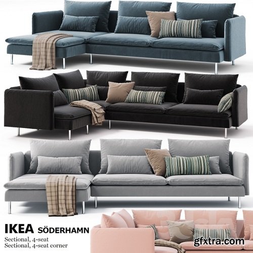 Corner Sofas Ikea SODERHAMN Sectional, 4-Seat, Sectional, 4-Seat Corner