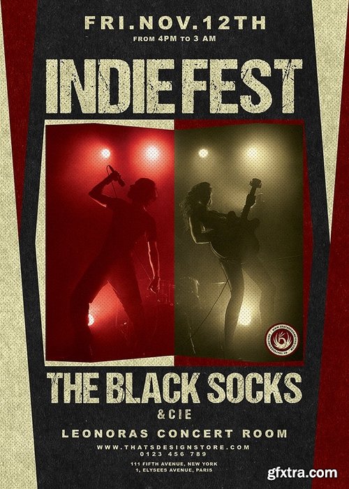 Indie Live Festival Flyer Template V4