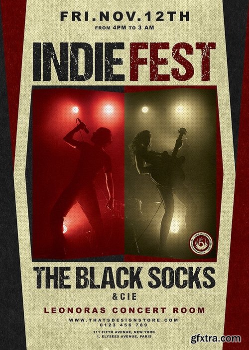 Indie Live Festival Flyer Template V4