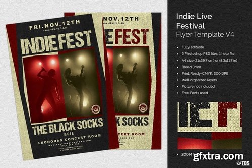 Indie Live Festival Flyer Template V4