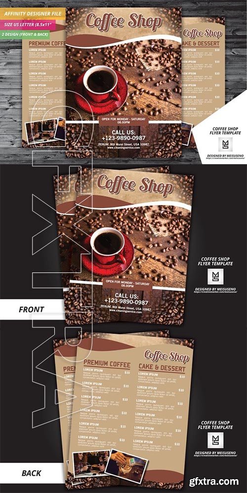 CreativeMarket - Coffee shop flyer template 2312658