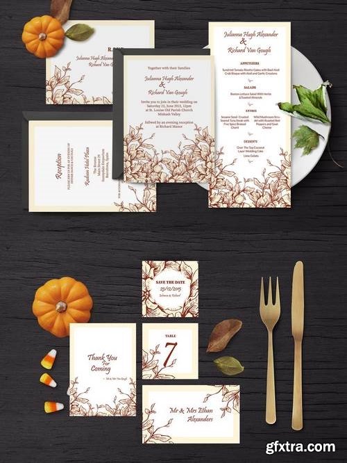 Vintage Wedding Invitation Suite