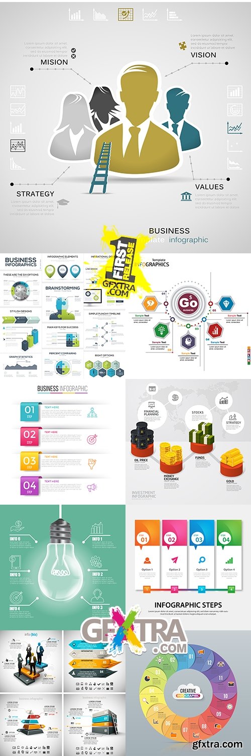 Modern business infographics elements collection 304