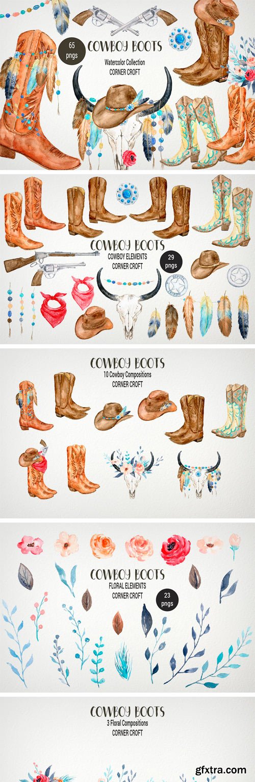 CM - Watercolor Cowboy Boots Collection 2272625