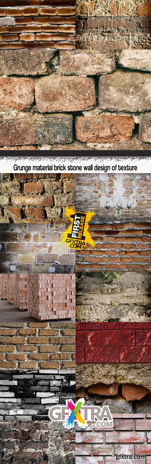 Grunge material brick stone wall design of texture