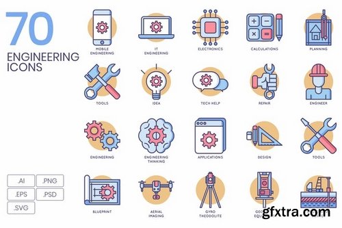 70 Engineering Icons