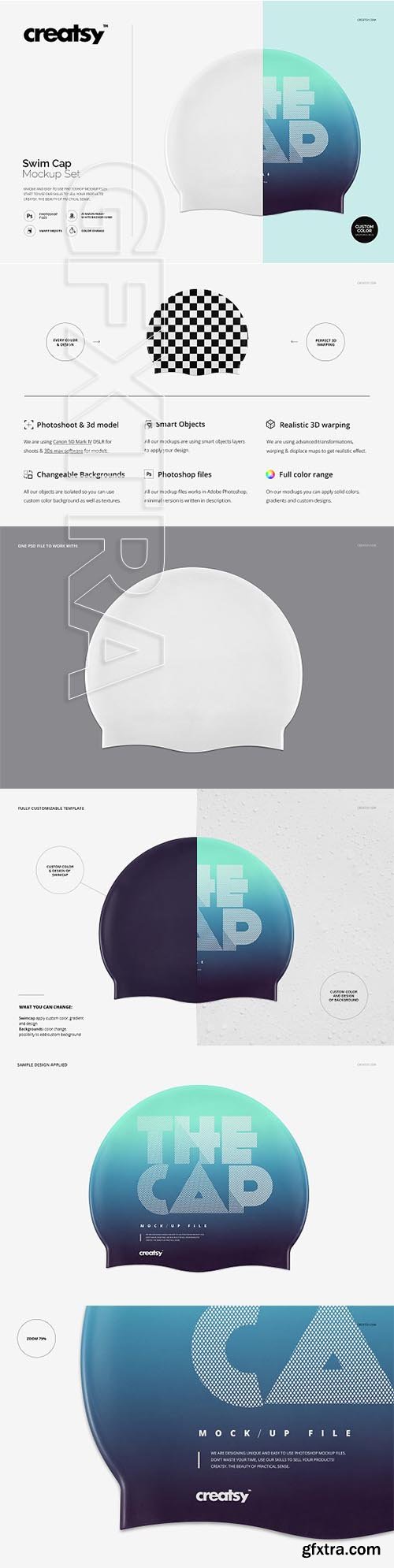 CreativeMarket - Swim Cap Mockup Set 2290750