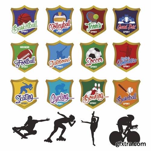 Sports icon label badge sticker logo 25 EPS