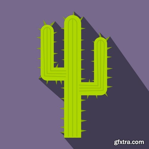 Cactus plant flower icon logo thorn vector image 25 EPS