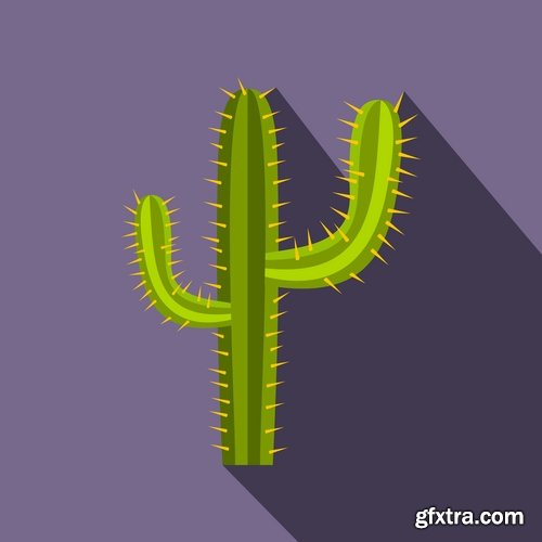Cactus plant flower icon logo thorn vector image 25 EPS