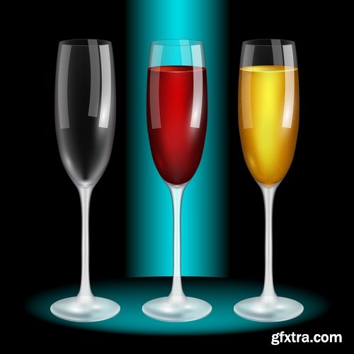 Cocktail drink fresh glass cup vector image 25 EPS