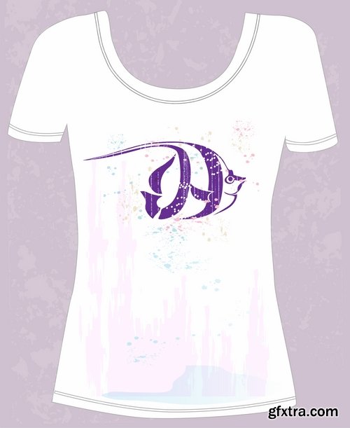 Prints on thing drawing clothes T-Shirt vector image 25 EPS