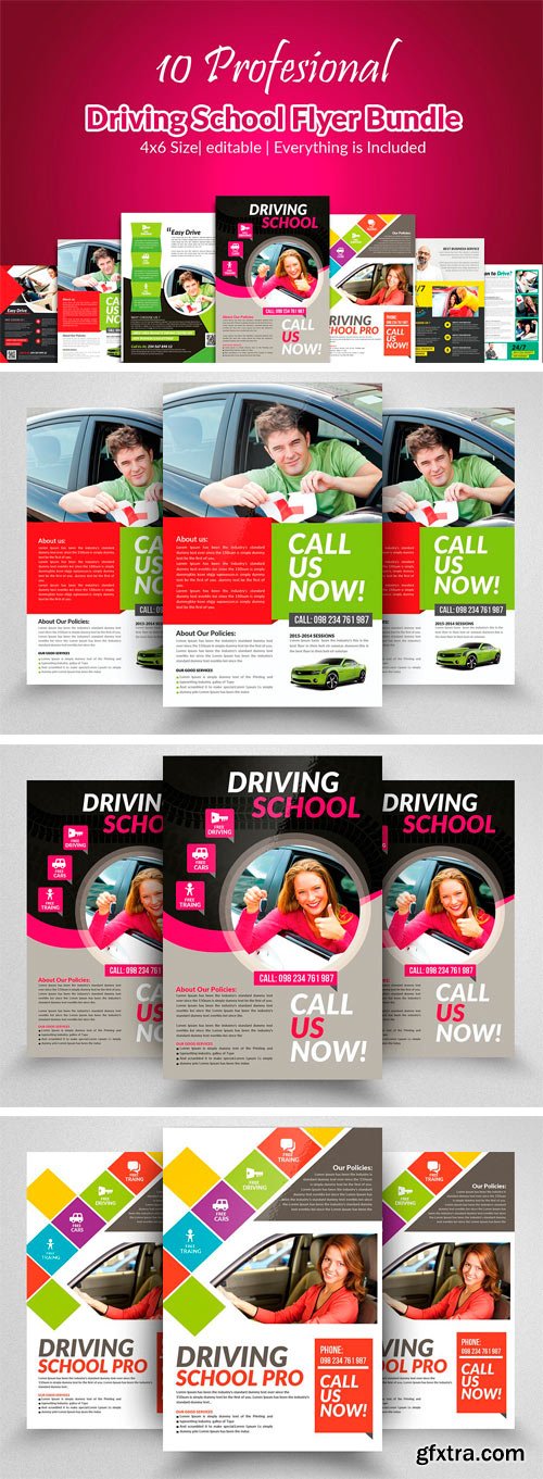 CM - 10 Learn Driving School Flyer Bundle 2316758