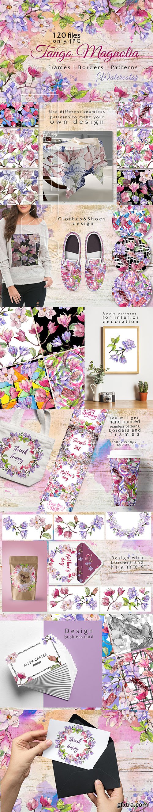 CreativeMarket - Jango magnolia JPG watercolor set 2313918