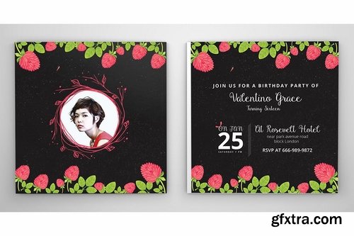 4 Birthday Invitation Cards