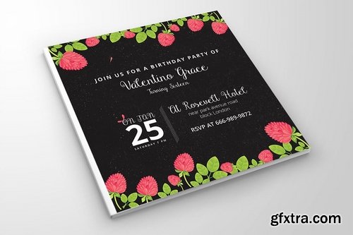 4 Birthday Invitation Cards