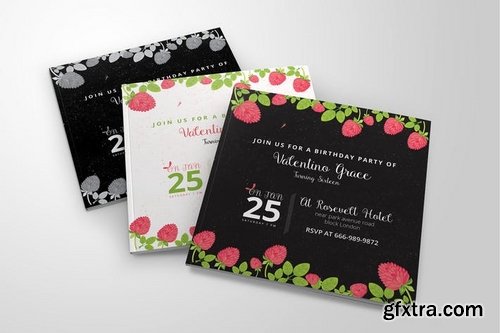 4 Birthday Invitation Cards