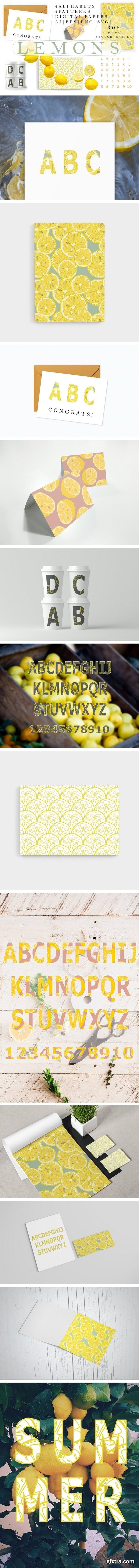 CM - Lemons alphabets, patterns & papers 1511058