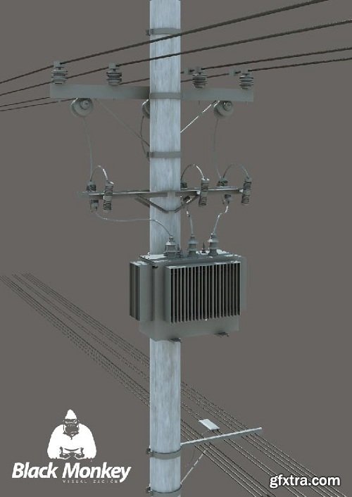 Poste de alta tension 3d Model