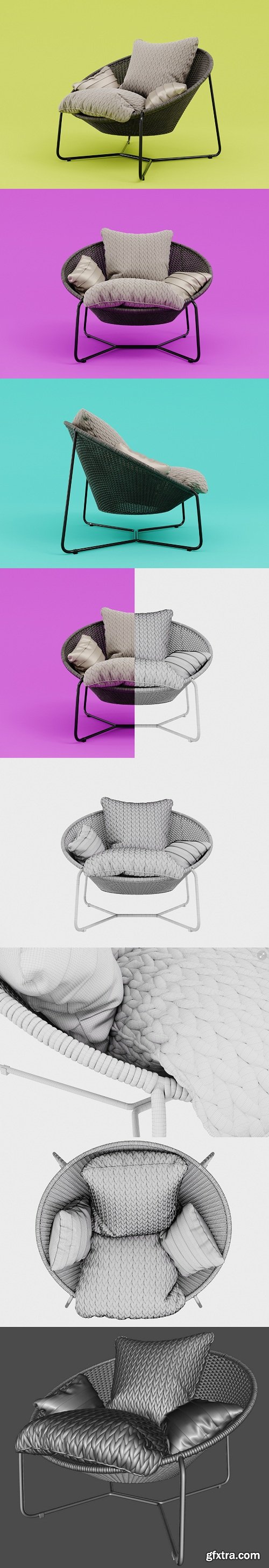 Morocco Armchair 3d Model