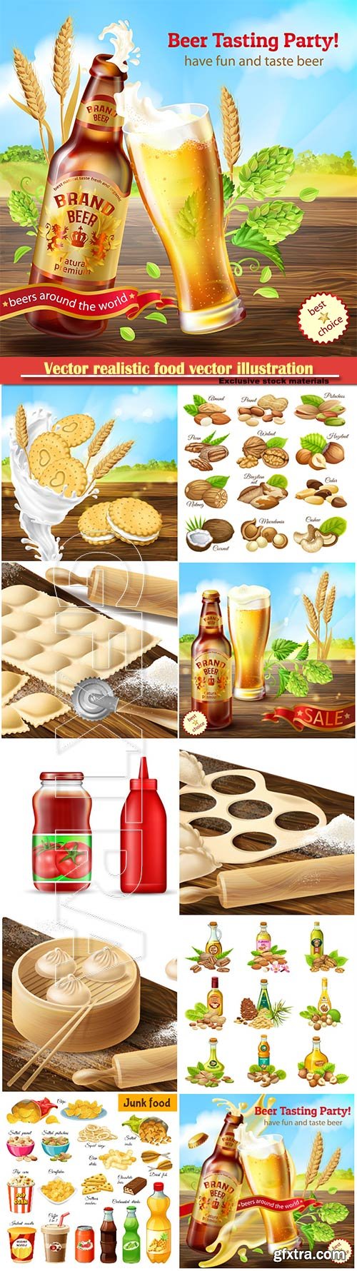 Vector realistic food vector illustration