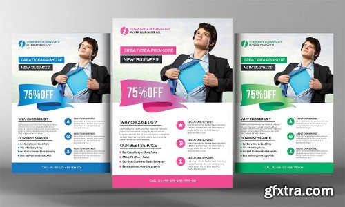 CreativeMarket 5 Corporate Business Flyer Bundle 2302541