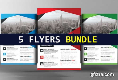 CreativeMarket 5 Corporate Business Flyer Bundle 2302541