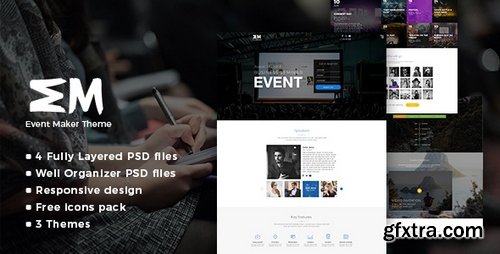 ThemeForest - Event Maker - Events & Seminars PSD Template 20406620