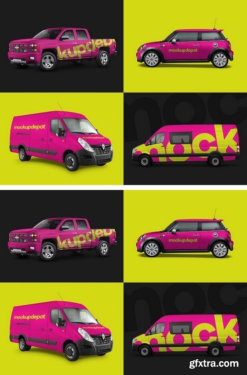 CM - 4-Pack Vehicle PSD Mockups 1541891