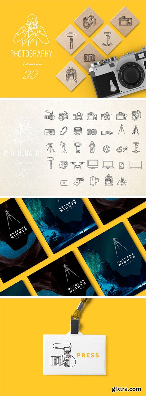 CM - Camera & Photography Line Icons Pack 2296150