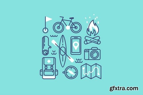 Camping and Hiking Icons