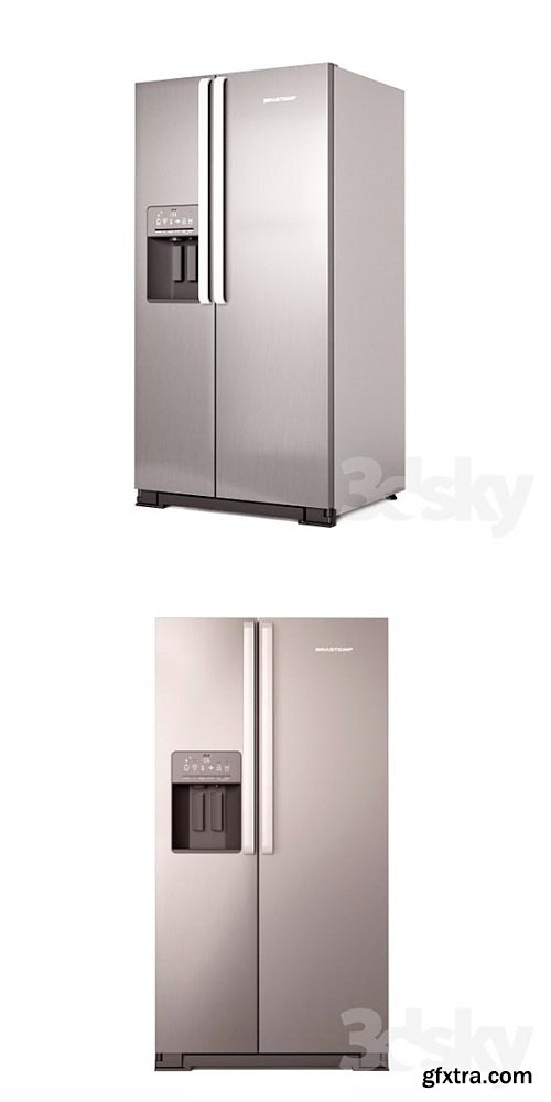 Side by Side Refrigerator 3d Model