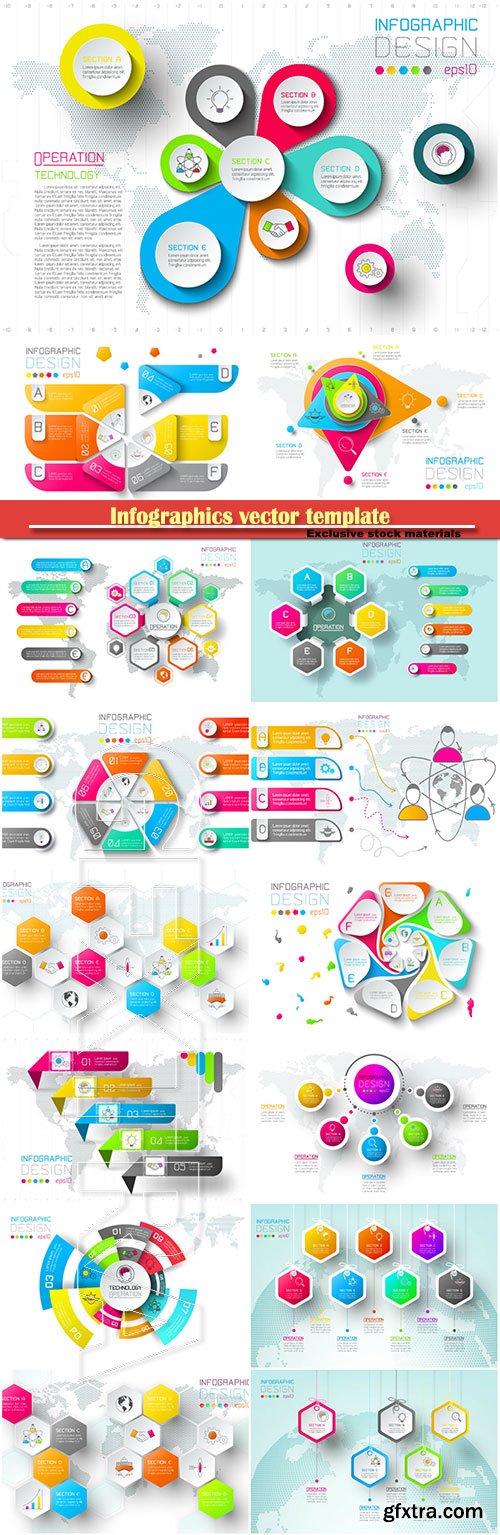 Infographics vector template for business presentations or information banner # 38