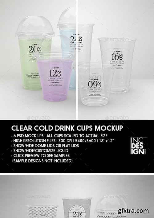 GraphicRiver - Clear Cold Drink Cups Packaging Mock Up 21324054