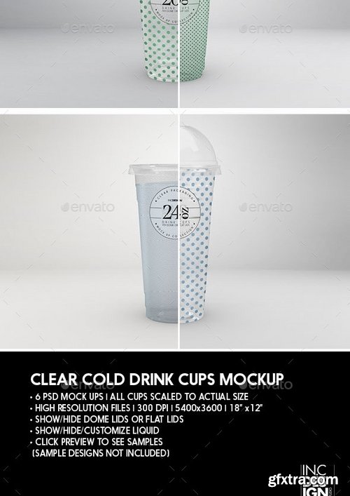 GraphicRiver - Clear Cold Drink Cups Packaging Mock Up 21324054