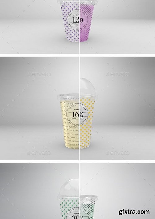 GraphicRiver - Clear Cold Drink Cups Packaging Mock Up 21324054