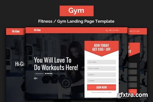 Hi-Gim  Fitness  Gym Landing Page Template