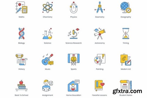 100 Online Education Icons