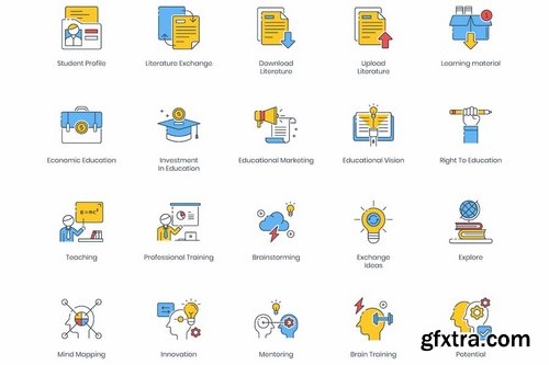 100 Online Education Icons